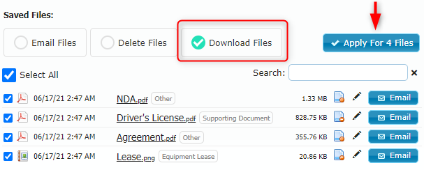 Download Files mass action with selected attachments