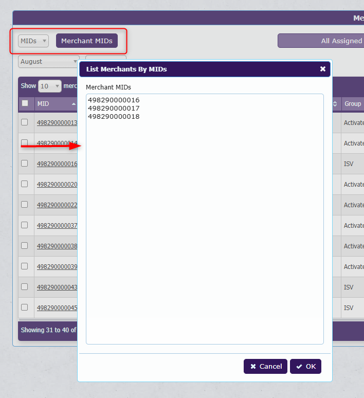 Search for multiple MIDs