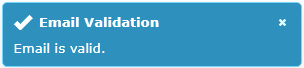 Email is valid confirmation message