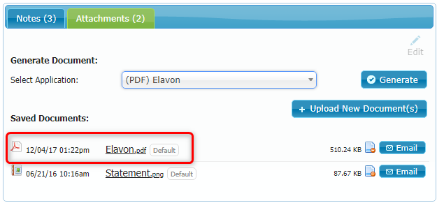 Document link used to open a file preview