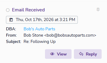 Email popup notification